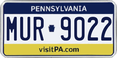 PA license plate MUR9022