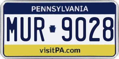 PA license plate MUR9028