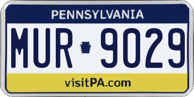 PA license plate MUR9029