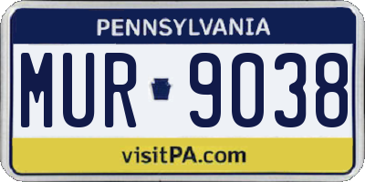 PA license plate MUR9038