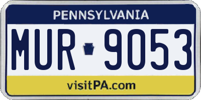 PA license plate MUR9053