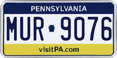 PA license plate MUR9076