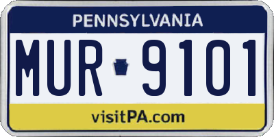 PA license plate MUR9101