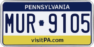 PA license plate MUR9105