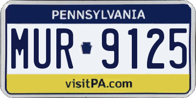 PA license plate MUR9125