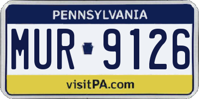 PA license plate MUR9126