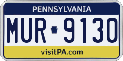 PA license plate MUR9130