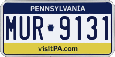 PA license plate MUR9131