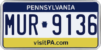 PA license plate MUR9136
