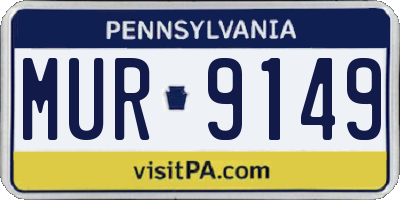 PA license plate MUR9149