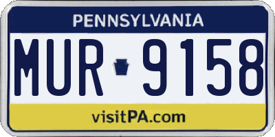 PA license plate MUR9158