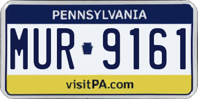 PA license plate MUR9161