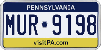 PA license plate MUR9198
