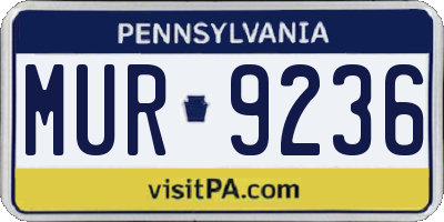 PA license plate MUR9236