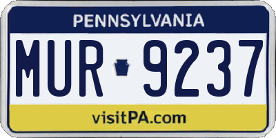 PA license plate MUR9237