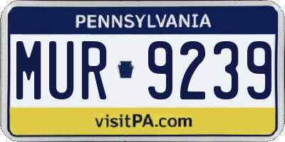 PA license plate MUR9239