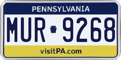 PA license plate MUR9268