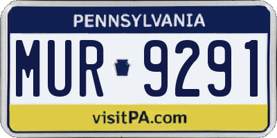 PA license plate MUR9291