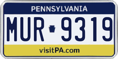 PA license plate MUR9319