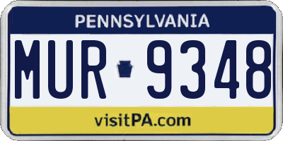 PA license plate MUR9348