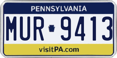 PA license plate MUR9413