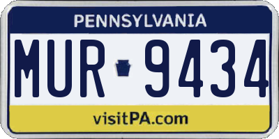 PA license plate MUR9434