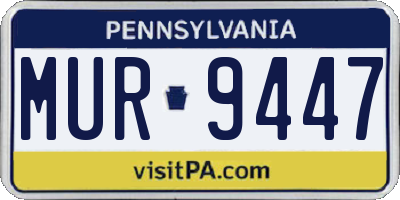 PA license plate MUR9447