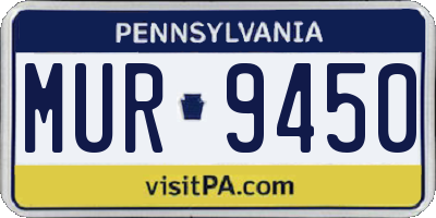 PA license plate MUR9450