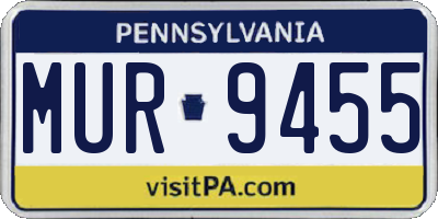 PA license plate MUR9455