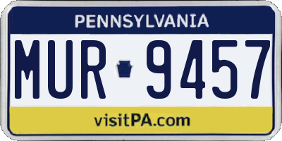 PA license plate MUR9457
