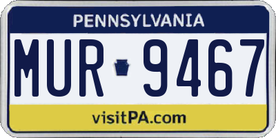 PA license plate MUR9467