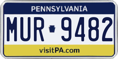 PA license plate MUR9482