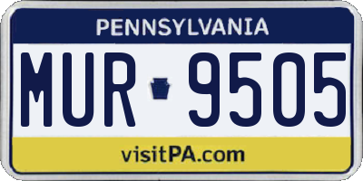 PA license plate MUR9505