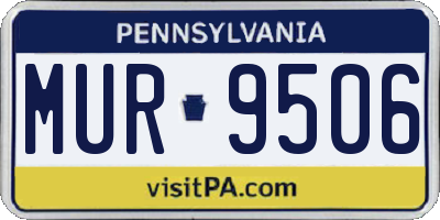 PA license plate MUR9506