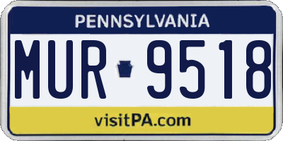 PA license plate MUR9518
