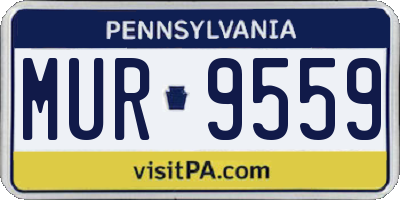 PA license plate MUR9559