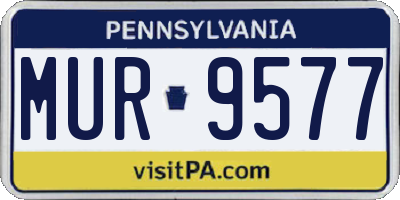 PA license plate MUR9577