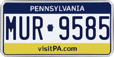 PA license plate MUR9585