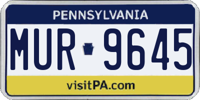 PA license plate MUR9645