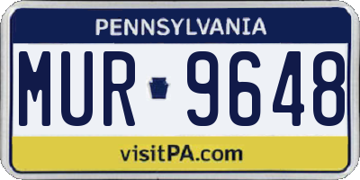 PA license plate MUR9648