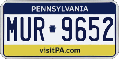 PA license plate MUR9652