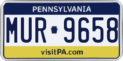 PA license plate MUR9658