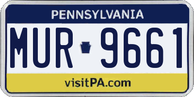 PA license plate MUR9661