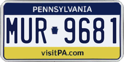 PA license plate MUR9681