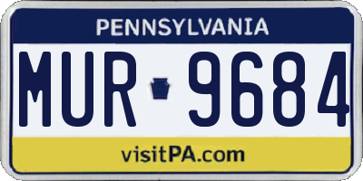 PA license plate MUR9684