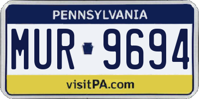 PA license plate MUR9694