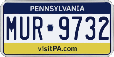 PA license plate MUR9732