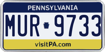 PA license plate MUR9733