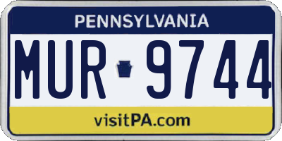 PA license plate MUR9744