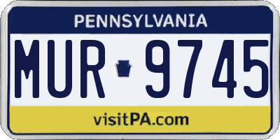 PA license plate MUR9745